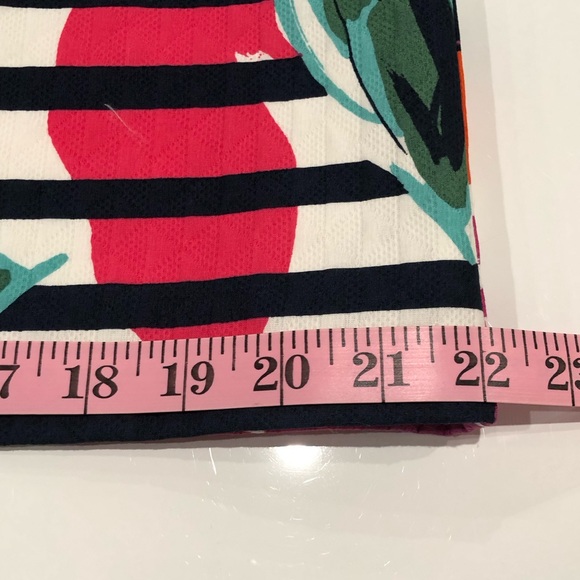 NWT ELIZA J Floral and Striped, 100% Cotton Dress with Cap Sleeves - Picture 8 of 10